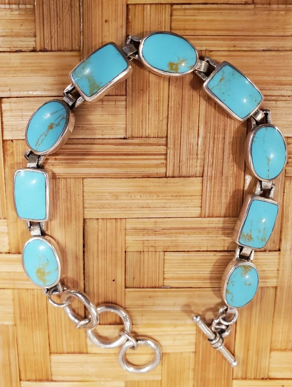 Turquoise Sterling Silver Bracelet  Vintage Sterling  Silver 925